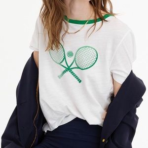 J.Crew “Doubles" vintage cotton crewneck T-shirt Size XXS Tennis Tee